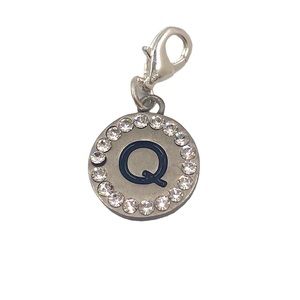 b*charmed Jeweled Round Letter “Q” Charm/ Pendant